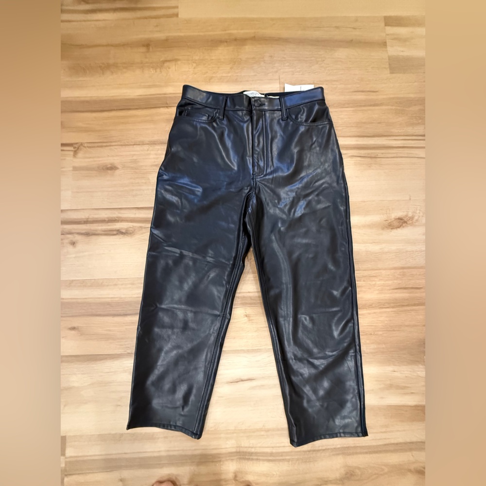 Abercrombie Black Vegan Leather Pants NWT